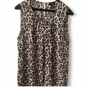 Coquette Party Jones New York Animal Print Sleeveless Blouse women’s size XL
